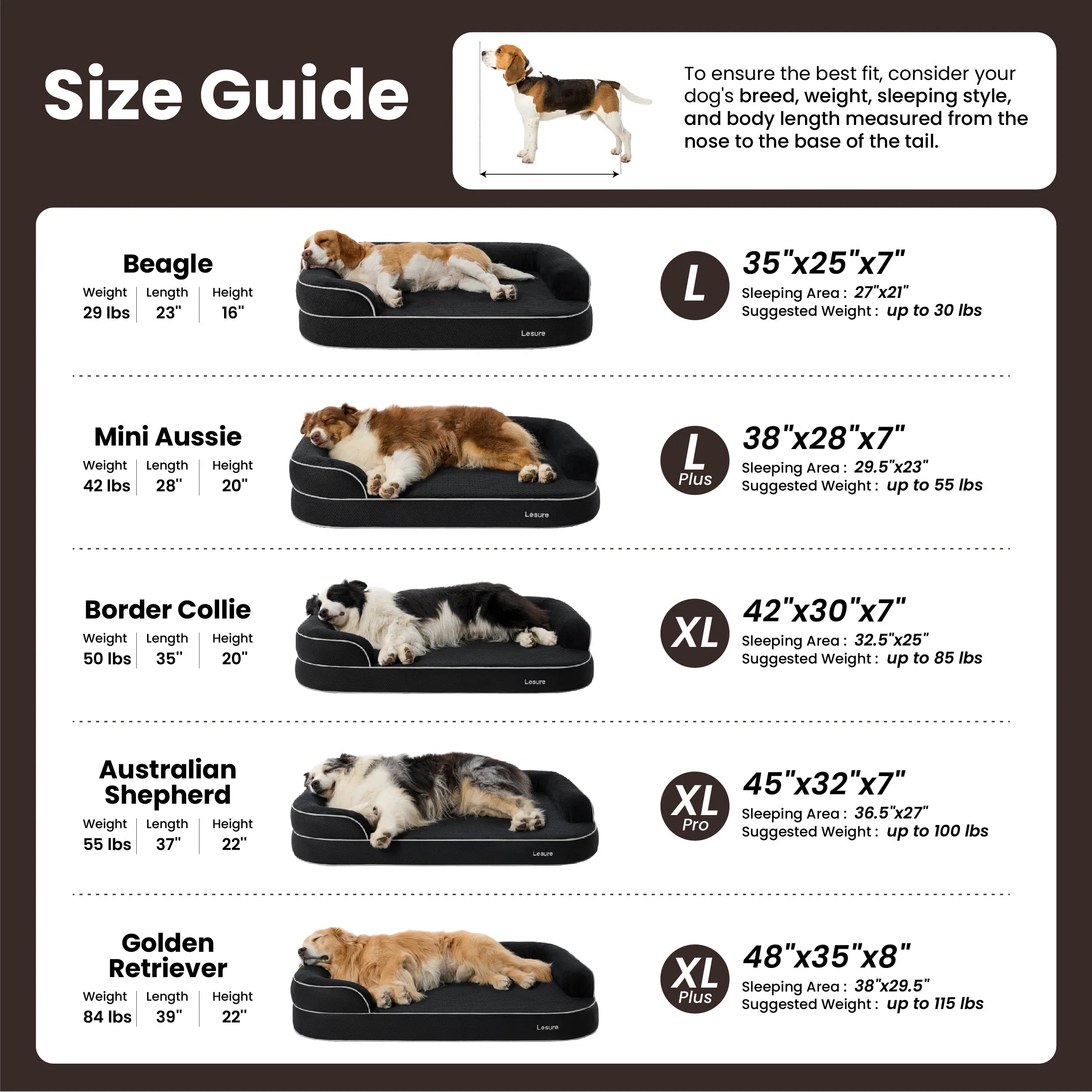 Lesure RealOrtho™ Dog Bed
