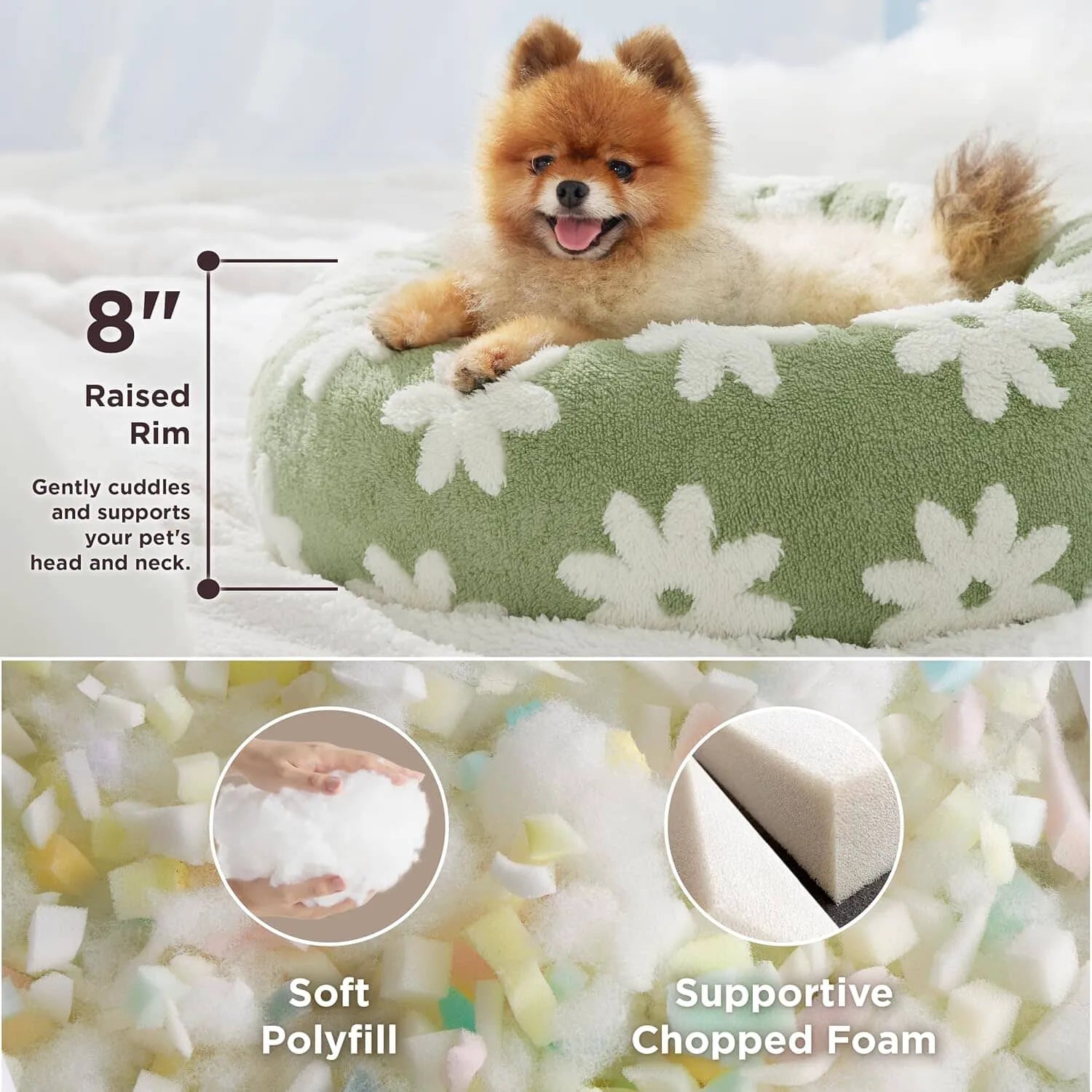 Lesure Calming Donut Bed & Blanket for Dogs and Cats