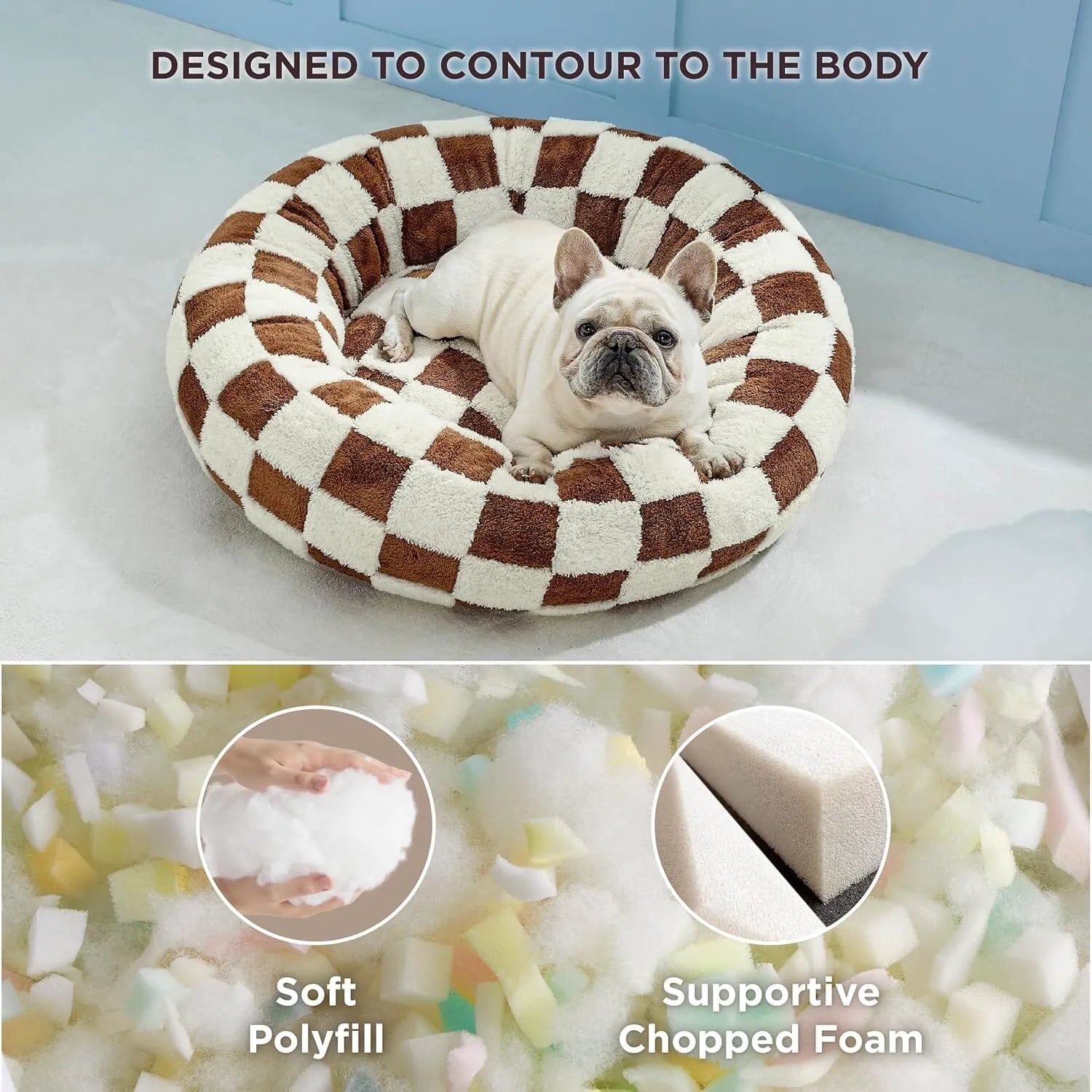 Lesure Calming Donut Bed & Blanket for Dogs and Cats