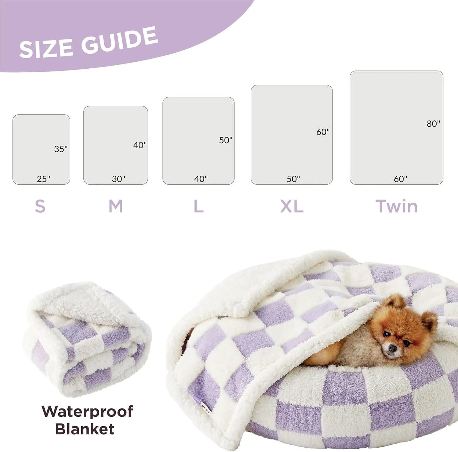 Lesure Calming Donut Bed & Blanket for Dogs and Cats