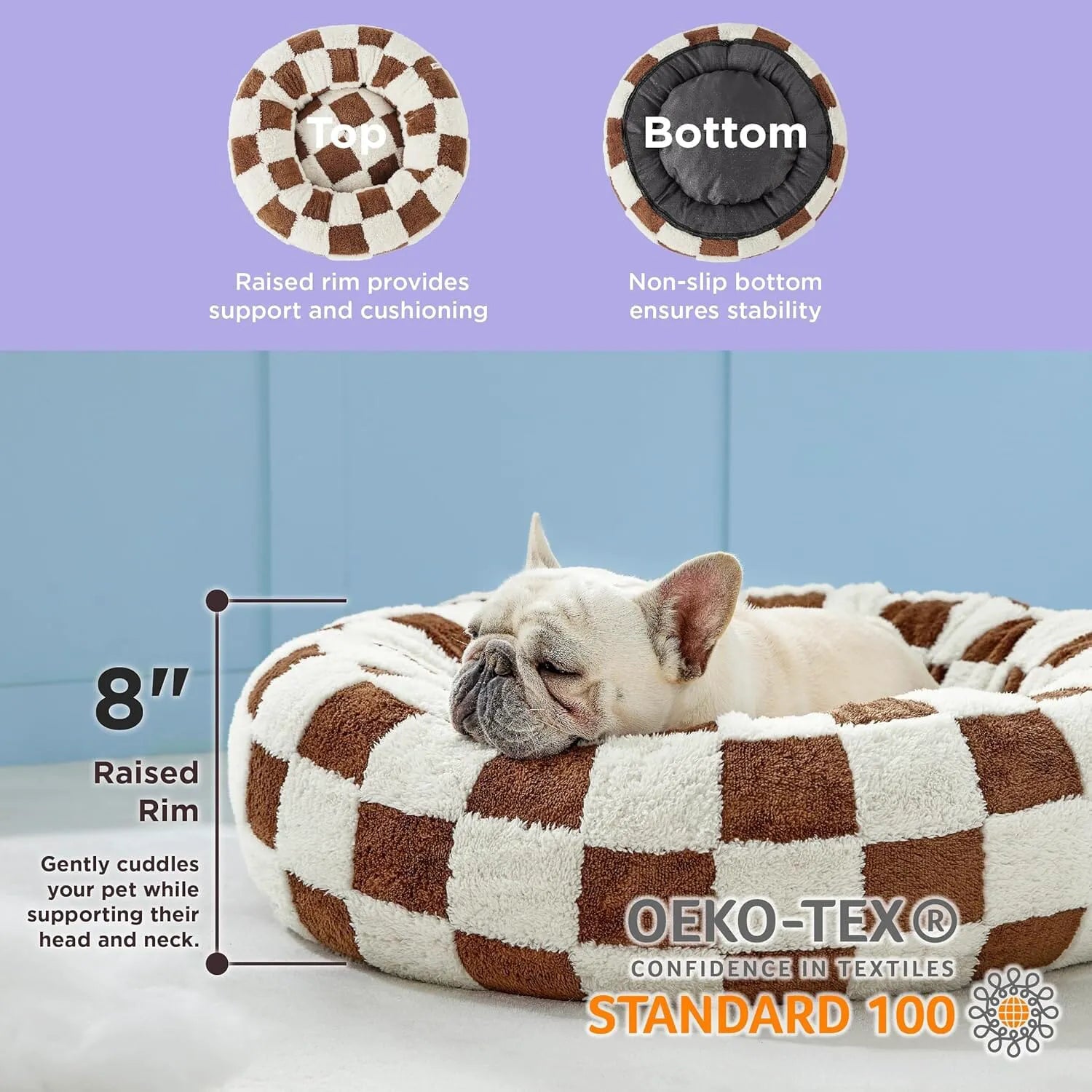 Lesure Calming Donut Bed & Blanket for Dogs and Cats