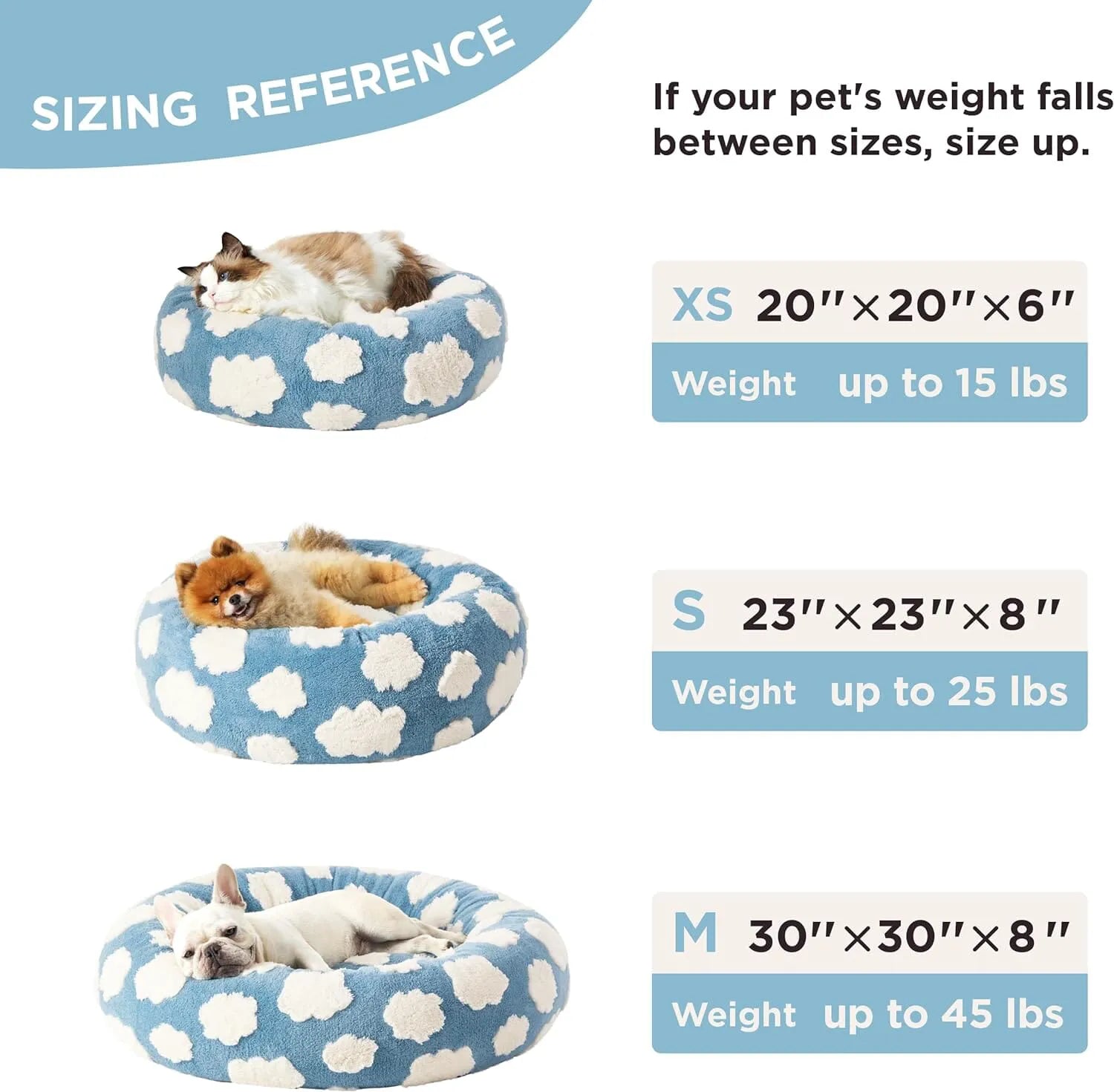 Lesure Calming Donut Bed & Blanket for Dogs and Cats