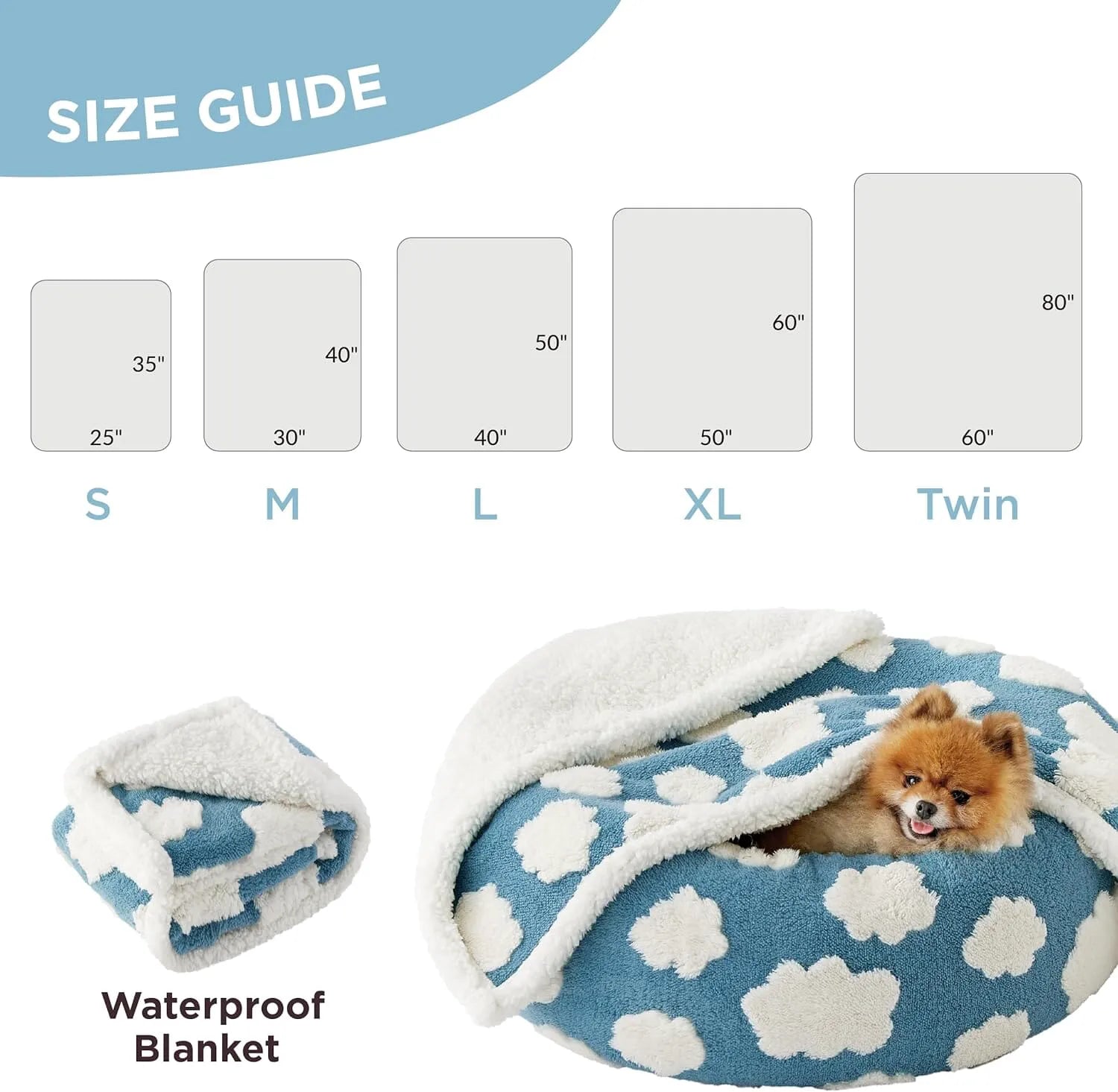 Lesure Calming Donut Bed & Blanket for Dogs and Cats