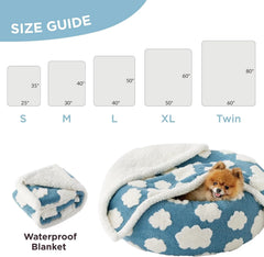 Lesure Calming Donut Bed & Blanket for Dogs and Cats